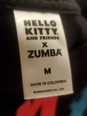 Womens M Hello Kitty x Zumba Black Graphic Tee